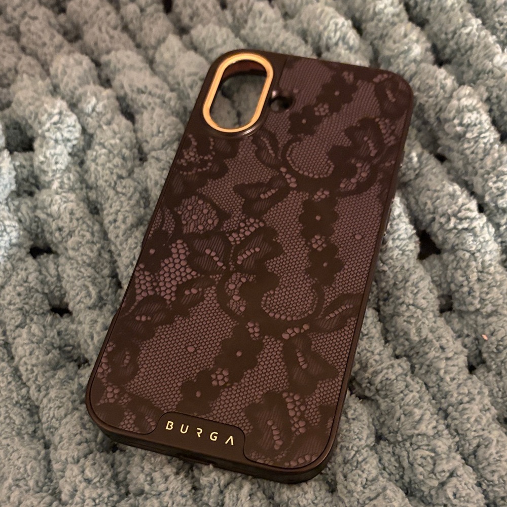 BURGA MagSafe iPhone 16 Plus case Black Lace Phone Case